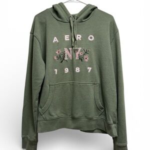 Aeropostale Green Hoodie with Pink Accents